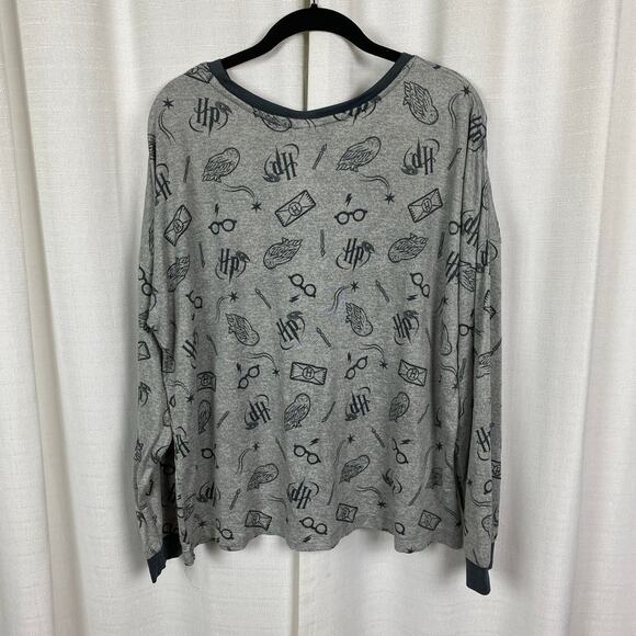 The Wizarding World Of Harry Potter Gray Icon Print Pajama Set Sz.XL - Picture 8 of 15